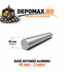 Bara rotunda aluminiu 45 mm, 3 metri, EN AW-6082
